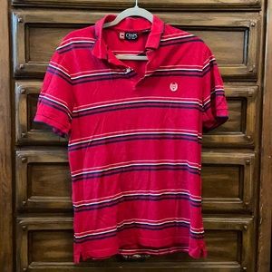 Chaps red striped polo